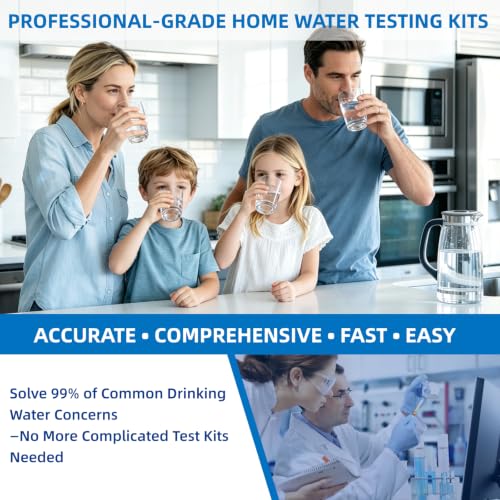 21 in 1 Accurate Drinking Water Test Kit, Well Water Testing Kit | 145 Strips + 4 Bacteria Tests, Home Tap Water Tester for Iron Lead Nitrate Fluoride Chlorine Copper Hardness pH and More