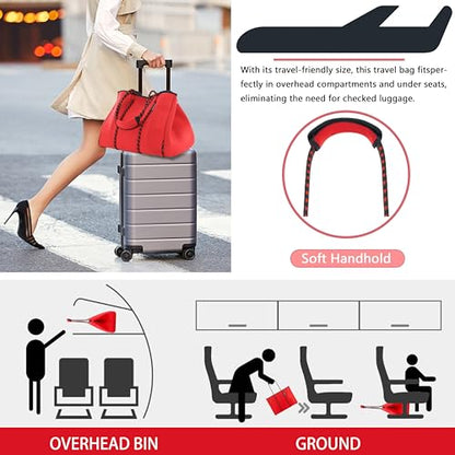 Hibala Neoprene Multipurpose Beach Bag,Gym/Travel/Pool Bag,Tote For Women&Men - color: Red