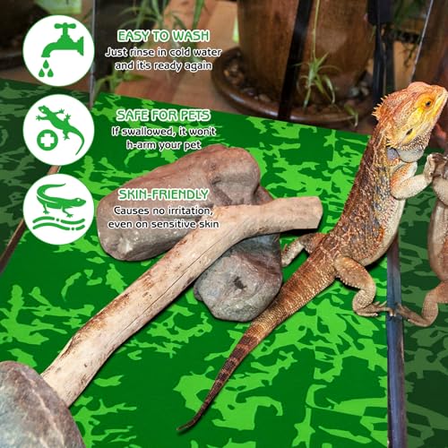 Tfwadmx 4 Pcs Reptile Carpet 39’’ x 20’’ Terrarium Floor Liner Reptiles Cage Mat Reptile Substrate Floor Tank Accessories for Leopard Gecko Lizard Bearded Dragon Tortoise Snake