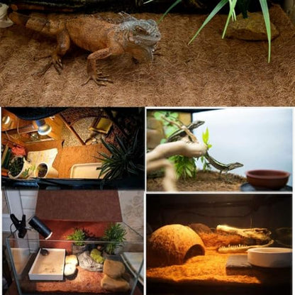 Hamiledyi Reptile Carpet Natural Coconut Fiber Tortoise Carpet Mat for Pet Terrarium Liner Reptile Supplies for Lizard Snake Chameleon Turtle Bedding Bunny Rabbit Mat (2 x Sheets) - size: 2 Packs/19.7 x 11.8 Inch