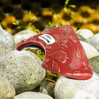 Toad House for Outside Garden, Frog House 8 x 8 x 3.9 Inch Reptile Hide Cave for Toad Frog Turtle Lizard Aquarium Fish(Red) - color: Red