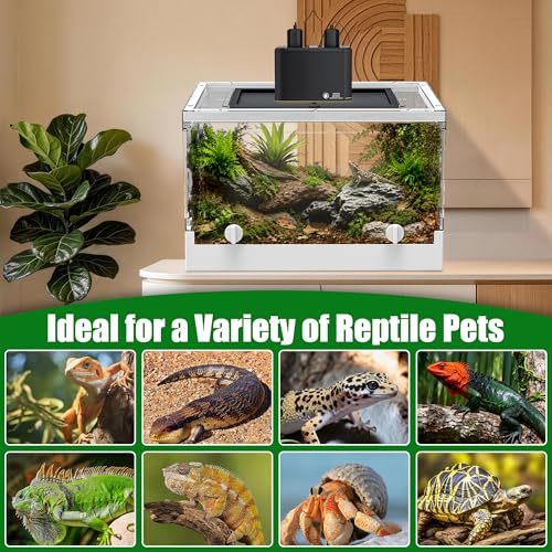 Folding Reptile Travel Terrarium Tank 17" × 12" × 10" | 9 Gallon Portable Transport or Quarantine Enclosure Habitat for Geckos, Lizards, Snakes, Turtles, Spiders - size: 17" x 12" x 10"