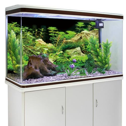 AWERT 48x24 inches Aquarium Background Seaweed Aquarium Background Aquatic Plant Stone River Bed & Lake Fish Tank Background Vinyl Background - size: 48x24in/120x60cm