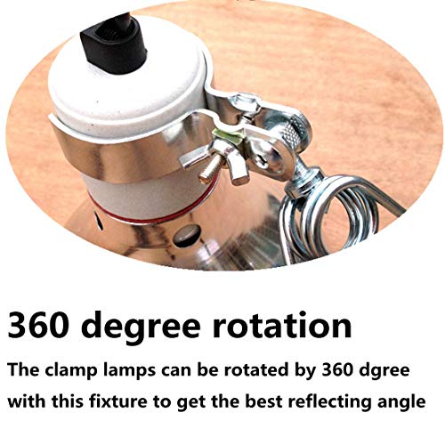 Pack of 2 Adjustable Heat Lamp Clip Stand Fixture for Reptile Heat Lamp, Flexible Reptile Dome Clamp Lamp Holder for Ceramic Heat Emitter & Reptiles Baking Heat Lamp Bulb