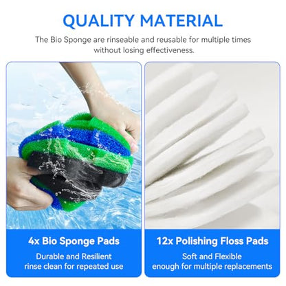 HW-303B Canister Filter Pads Compatible with SUNSUN HW-303B/703B, CF Series Canister Filter Replacement Parts for Aquatop Canister Filter Canister Filter Media for Aquarium Fish Tansk Turtle Tank