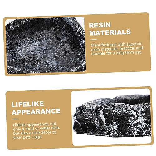 DOITOOL Reptile Water Basin Resin Turtle Feeding Bowl Reptile Worm Dish Decor Water Bowl Snake Bearded Dragon Dish Frog Terrarium Food Feeder Gecko