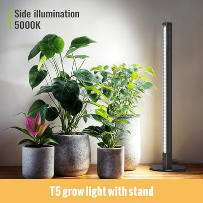 Vertical Grow Light, 72 LEDs Full Spectrum Bar, 5000K, T5, 11W | 1.4FT Grow Light, Wide Illumination Area Full Spectrum, Aluminum Housing, On/Off Switch for Houseplants
