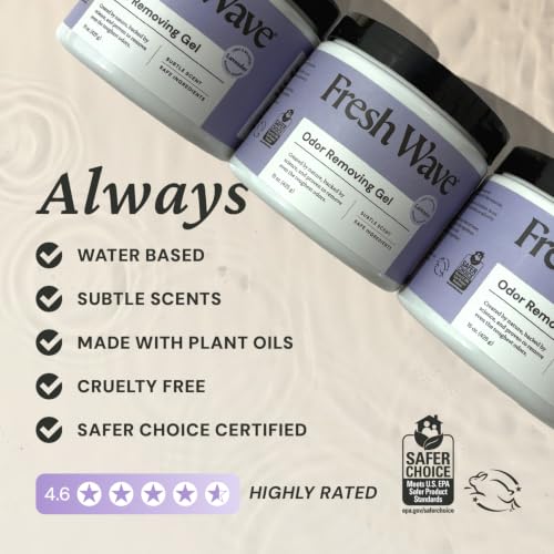 Fresh Wave Lavender Odor Eliminator Gel 15 oz - Air Freshener for Home | Lasts 30-60 days. Plant-based odor absorber. No perfumes or harsh chemicals. Bathroom & closet deoderizer. Refills available. - size: 15 Fl Oz (Pack of 1)