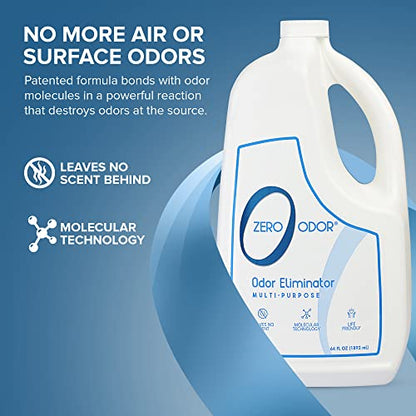 Zero Odor - Multi-Purpose Strong Odor Eliminator for Home, Office, Car, Bathroom, Hotel, Room Deodorizer, and Odor Neutralizer, 64oz Refill - size: 64 Fl Oz (Pack of 1)