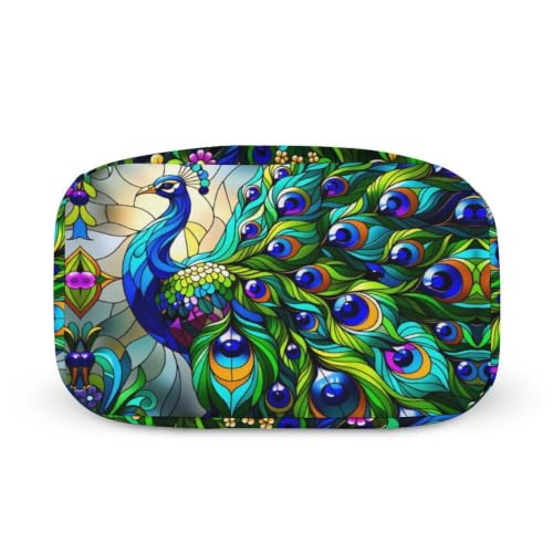 Stained Glass Green Peacocks Lunch Bag for Women Men | Insulated Lunch Box Leakproof Food Meal Containers Reusable Foldable 6L Capacity Lunch Tote Bags for Work Picnic Travel - color: style-14