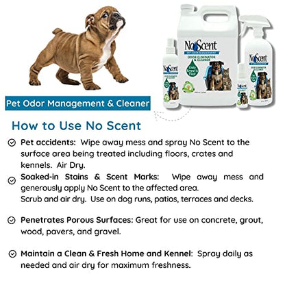 No Scent Crate Kennel & Floor Probiotic Cleaner Spray for Dog Cat Pet Odor Stains (8 Fl Oz / 237 mL) - size: 8 Fl Oz (Pack of 1)