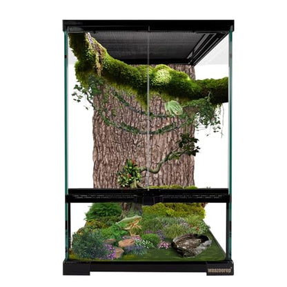 11 Gallon Reptile Glass Tank Vertical Terrarium 12"x12"x18" Habitat Enclosure with Front Openning Door and Top Screen Ventilation for Geckos, Snakes,Tree Frogs,Chameleon - size: 12x12x18 inch