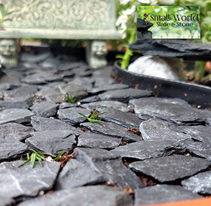 Natural Slate Stone -1/2 to 1 inch. Perfect Size for Miniature or Fairy Gardens, Aquariums, Reptiles, Terrariums, Model Railroads, Dioramas & Wargaming (1lb Grey) - style: 1lb grey
