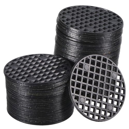PATIKIL Flower Pot Hole Mesh Pad, 60Pcs 1.8 Inch/4.5cm Round Rigid Bonsai Drainage Mesh Grid Screen Bottom Grid Mat for Garden, Black - color: Black
