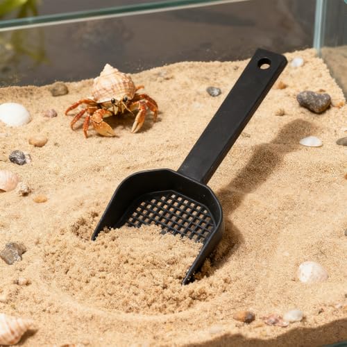 Tsangbaby Hermit Crab Litter Scooper Reptile Poop Scooper Mesh Reptile Litter Cleaner Scoopers Terrarium Sand Rabbit Pooper Lifter for Sand Bedding, Hanging Handle Poop Scoopers