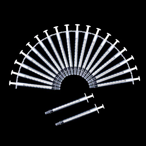 Frienda 20 Packs Syringes Without Needles,1 Ml | Large Plastic Measuring Tools for Food, Horse Care, Lab Dispensing, Graduated Markings, Reusable Multipurpose Applicators - size: 1 ml