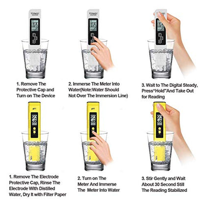 GuDoQi PH Meter, TDS Meter Combo, Pool Water Test Kit, PH Tester Digital, PPM Meter, 0.01 Resolution TDS PH EC Temperature 4 in 1 Set for Drinking Water, Hydroponics, RO System, Aquarium, Swimming