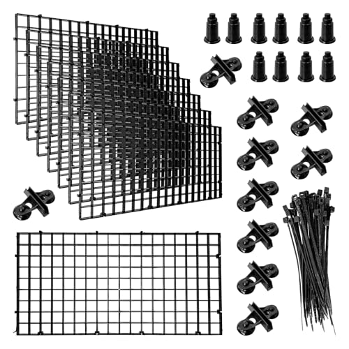 soujkooy 8Pcs Fish Tank Divider, Plastic Aquarium Egg Crate Grid | 5.9x11.8in/15X30cm, with 10 Sucker Clips and Bracket Ties, Plastic Grid Tray Egg Crate, Bottom Isolation