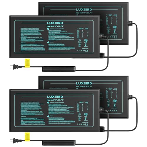 LUXBIRD Seedling Heat Mat 4 Pack 10"x 20.75" UL & MET Certified, Heating Film Warm Hydroponic Heating Pad for Germination, Indoor Gardening, Greenhouse - size: 4 Pack-2026 Upgraded
