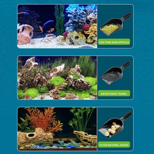 Alomejor Sand Scoop, Quick Drainage Tool for Fish Sand Shovel, Pet Waste Cleaner, Terrarium Substrate Litter Cleaner