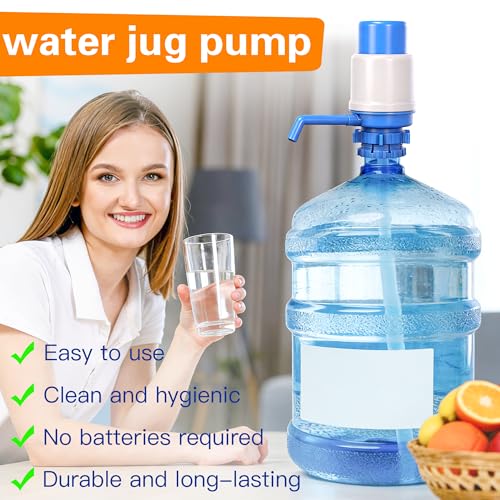 Gofriipai Water Pump for 5 Gallon jug,Universal 5 Gallon Water Dispenser,Manual Water jug Pump Fits 2-5-Gallon Jugs for Crown Top and Screw Top Jugs