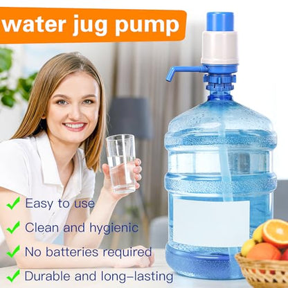 Gofriipai Water Pump for 5 Gallon jug,Universal 5 Gallon Water Dispenser,Manual Water jug Pump Fits 2-5-Gallon Jugs for Crown Top and Screw Top Jugs