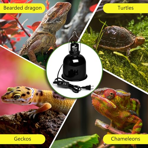 Reptile Light Fixture 5.5 inch Deep Dome with Switch, Optical Reflecting Cover for UVB/UVA Basking Bulbs & Ceramic Heat Emitters - style: Deep Dome (Max 150W)