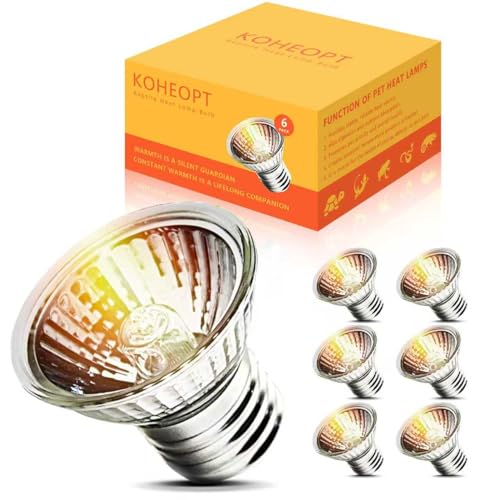 75W UVA UVB Bulbs, 6-Pack Light Turtle Heat Lamp for Reptiles and Amphibian Tanks, Terrariums and Cages, Fit E26 Heat Reptile Lamp,Works with Various Lamp Fixtures