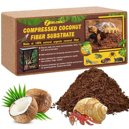 1 Pack Coconut Fiber Substrate, Premium Coco Coir Reptile Substrate | 100% Coconut Husk Terrarium Bedding for Reptiles, Tortoise, Bearded Dragon, Gecko, Snake, Hermit Crabs, Frogs, Tarantula - color: 1pcs