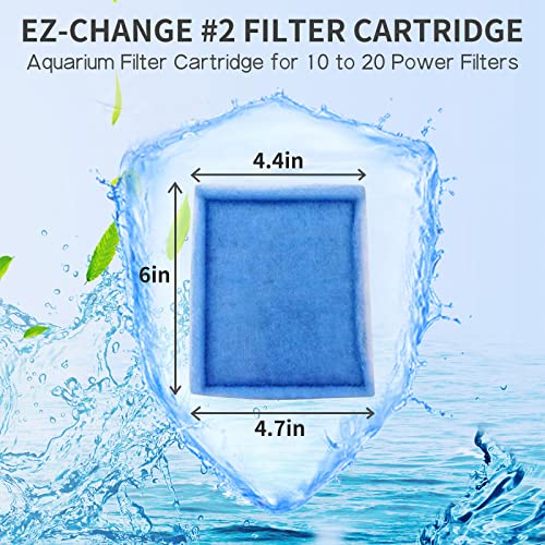 10-20 Gallon Aquarium Filters EZ-Change #2 Filter Cartridge fit Aquarium Filter Cartridge 10 to 20 Power, for Healthier Fish (4 Pcs) - color: 4 Pcs