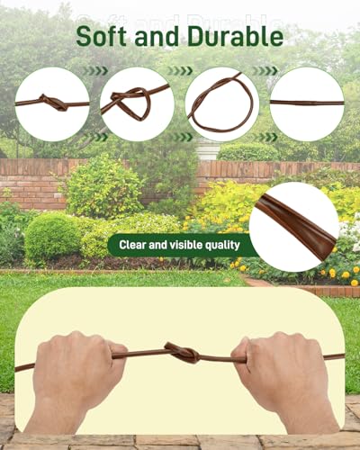 1/4" Drip Irrigation Tubing with 6" Emitter Spacing, (100 Ft Roll) Hydroponics Dripline with Built-in 0.5 GPH Dripper, Drip Line for Landscape Irrigation, Tree Watering and Greenhouses (Brown) - size: 100FT