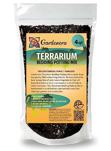 Terrarium Bedding - Hand-Blended for Optimal Plant Health and Toxin Breakdown - 4 QUARTS - size: 4 Quart Bag