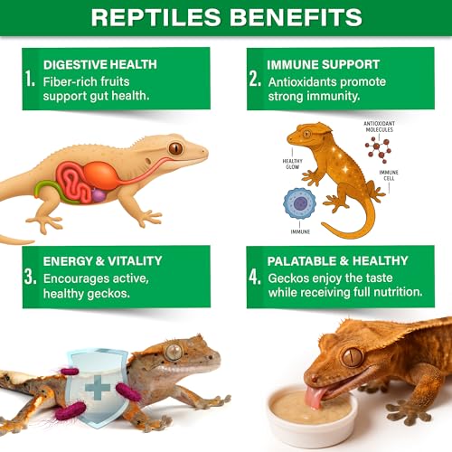 Gargeer 2oz Picky Geck Rainforest Mist - Crested Gecko Food. Made in USA | Pure canopy wellness! Antioxidant blueberry & fig blend packed with BSFL protein & probiotics. No rice bran or milk protein - size: 2 Ounce (Pack of 1)