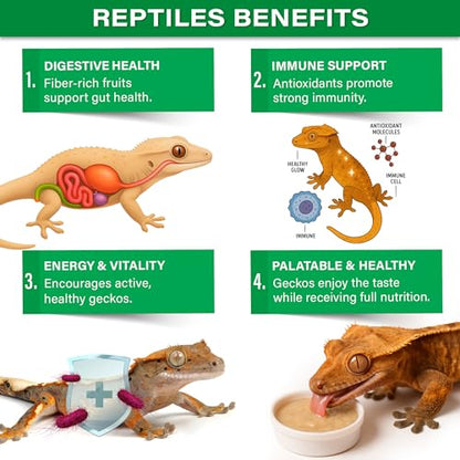 Gargeer 2oz Picky Geck Rainforest Mist - Crested Gecko Food. Made in USA | Pure canopy wellness! Antioxidant blueberry & fig blend packed with BSFL protein & probiotics. No rice bran or milk protein - size: 2 Ounce (Pack of 1)