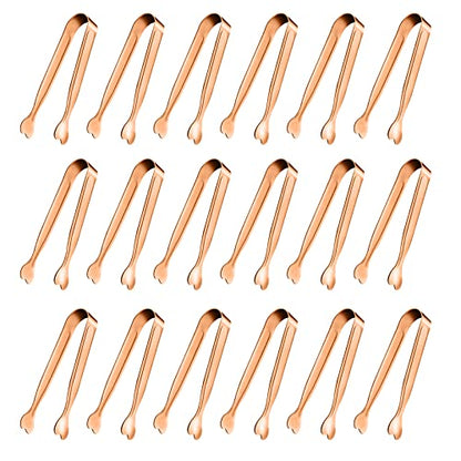 Mini Serving Tongs, Anytrp 18-Packs Stainless Steel Sugar Tongs, 4.3inch Ice Tongs Kitchen Tong Appetizers Tong for Coffee Bar, Tea Party, Desserts Party, Sugar and Ice Bucket - color: Rose Gold, size: 4.3inch