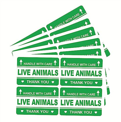 Live Animal Sticker,2x3 inch 200pcs Live Animals Shipping Waterproof Sticker