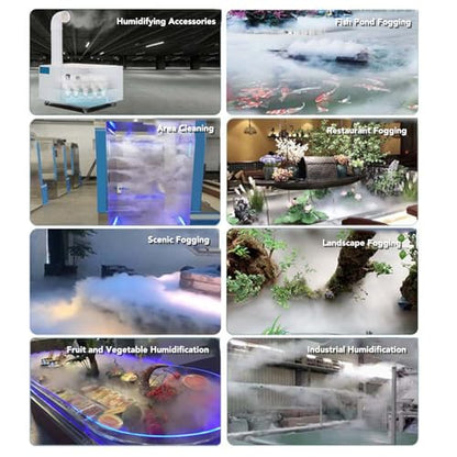 Eujgoov 4-Head Ultrasonic Mist Maker Fog Humidifier 45-48V for Pond Greenhouse Humidity Control System