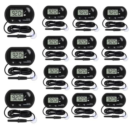 15Pcs Aquarium Thermometer Fish Tank Thermometer Reptile Fahrenheit Terrarium Water Temperature Indicator Test Digital with LCD Display Fahrenheit/Celsius - color: 15PCS