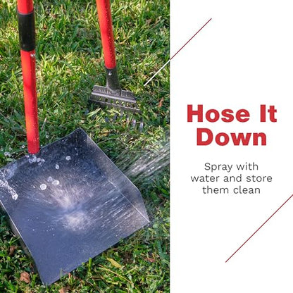 Pooper Scooper for Dogs, Heavy Duty Long Handle Rake, Spade & XL Tray | Rustproof Aluminum Poop Scooper for Large Dogs, 36+" Handles and 9”W 9.5”L Extra Large Tray for Yard, Grass, Dirt & Gravel - color: 3 Piece Set - X Large