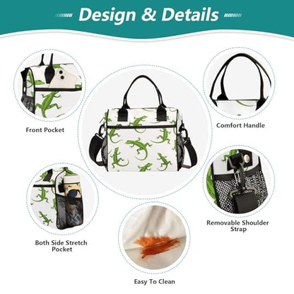 Lunch Bag Insulated Lizard Animal Reptile Nature Wildlife Lunch Box for Men Women Reusable Cooler Tote Bags for Work School Picnic - size: Medium