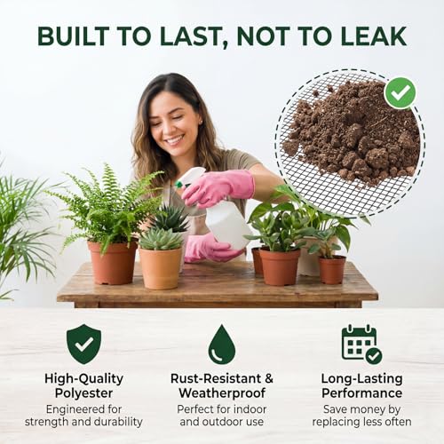 15 Pcs Flower Pot Hole Mesh Pad, 11.8 X 7.8 Inch Mesh Sheet Plastic Eye Meshs Bonsai Meshes Drainage Screens Plant Screen Meshes Bottom Grid Mat for Preventing Soil Leakage DIY