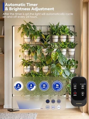 60in Standing Grow Light, Vertical Grow Lights for Indoor Plants | 36W Growing Lights with 3 Light Modes, 268 LEDs Detachable Full Spectrum Plant Lights for Wide Area Coverage in Indoor Plants