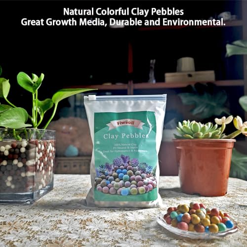 Colorful Leca Clay Pebbles 5LBS for Plants 8-10mm Natural Organic Leca Balls Indoor Potting Garden Soil for Orchid, Succulents, Hydroponics, Decoration, Drainage (Colorful-2, 5 lbs) - color: Prime Color, size: 5LBS