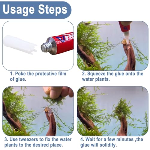 EIGTWEN 3pcs Aquarium Glue for Plants and Rocks, Reef Glue,Safe & Non-Toxic - size: 3 pcs