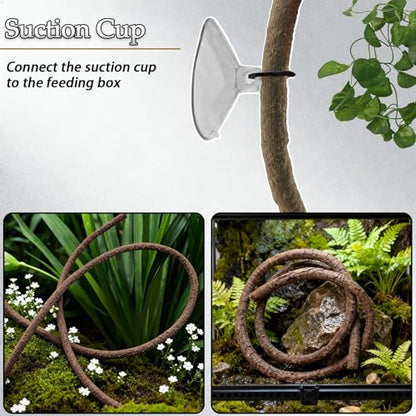 8 Pack Artificial Reptile Plants Jungle Vines for Terrarium | Bearded Dragon Tank Accessories,Artificial Hanging Climbing Plant Decorations,Snakes Geckos Lizards Chameleons