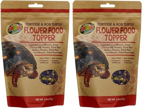 Zoo Med Tortoise & Box Turtle Flower Food Topper 1.4 oz - Pack of 2 - size: 1.4 Ounce (Pack of 2)
