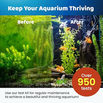 Freshwater Aquarium Master Test Kit – 950+ Tests for pH, Ammonia, Nitrite & Nitrate – Fast & Accurate Water Quality Testing – Ideal for Fish Tanks, Aquariums – Easy-to-Use Complete Kit