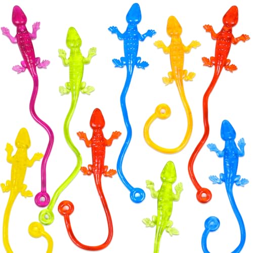 40pcs Sticky Gecko Toys School Classroom Exchange Party Favors Kids Goodie Bag Stuffers Finger Bulk Toys Lizard Toys Sticky Treasure Box Prize Pinata Fillers Birthday Party Supplies Treat Boy Girl