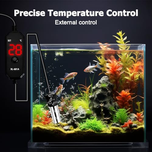 MiOYOOW Aquarium Heater, 15/25W USB Fish Tank Heater with LED Digital Temperature Display for Tanks Under 3/5L