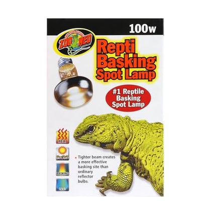 Zoo Med Repti Basking Spot Lamp Replacement Bulb 100 Watts Pack of 3 | 100W basking bulbs focus heat and UVA for diurnal reptiles